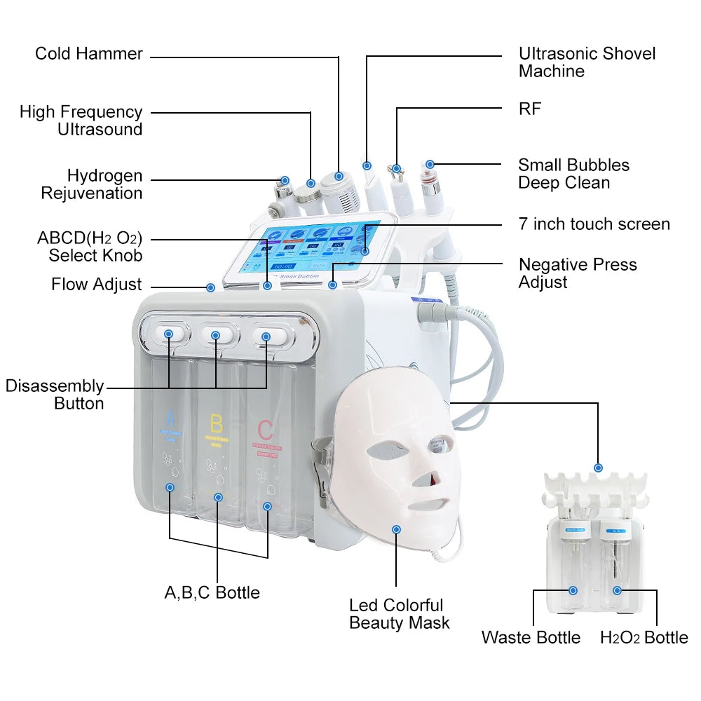 Dermabrasion Peel Spa Machine faciale rajeunissement de la peau Hydro Dermabrasion Aqua nettoyage en profondeur dispositif de soins de la peau